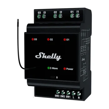 Z-Wave реле на DIN-рейку Shelly Wave Pro 3 3 канала 48A