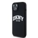 Apple iPhone 14 6.1\'\' DKNY Liquid Silicone White Printed Logo MagSafe Case Cover, Black