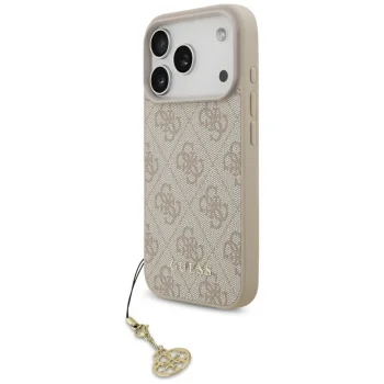 Guess iPhone 17 Pro vāciņš 4G Charms Collection MagSafe, rozā