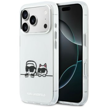 Karl Lagerfeld IML Karl & Choupette Peekaboo Logo MagSafe MagSafe vāciņš iPhone 17 Pro Max telefonam – balts |...