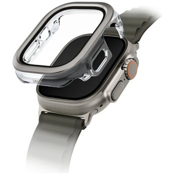 Чехол с защитным стеклом Uniq Voute для Apple Watch Ultra 49 мм, Серебристый