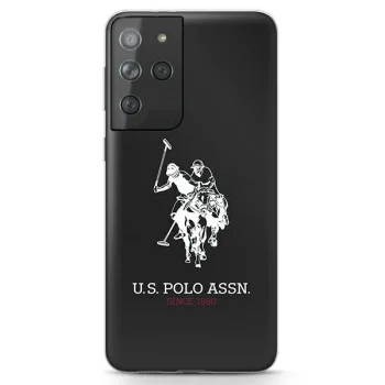 US Polo Assn. Shiny Big Logo ümbris Samsung Galaxy S21 Ultrale, must