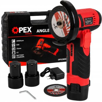 Аккумуляторная угловая шлифмашина OPEX TOOLS OPX28003 800W 12V с 2...
