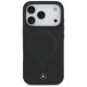 Mercedes iPhone 17 Pro vāciņš Plain Smooth Leather MagSafe, melns
