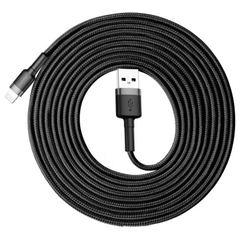 Baseus Cafule Cable Nylon Braided USB / Lightning QC3.0, 2A, 3M, Black-Gray