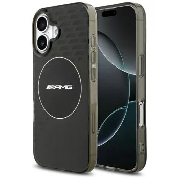 Чехол Mercedes для iPhone 17 AMG MagSafe, прозрачный / черный