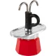 Гейзерная кофеварка Bialetti Mini Express Ciao Italia с 2 чашками, Red / Silver