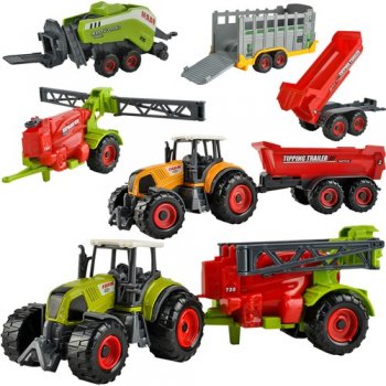 Lauksaimniecības tehnikas rotaļlietu komplekts "Ferma", rotaļu traktori un lauksaimniecības transportlīdzekļi, 6...