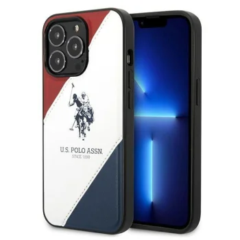 Apple iPhone 14 Pro Max 6.7'' US Polo Tricolor Embossed Case Cover (USHCP14XPSO3), White | Чехол Кейс...