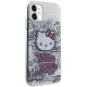 Hello Kitty iPhone 11 / XR Case IML Kitty On Bricks Graffiti, White
