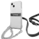 Прозрачный чехол Guess 4G Gray Strap Silver Chain для iPhone 13 mini