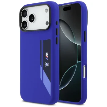 BMW M silikona vertikālā logo MagSafe vāciņš iPhone 17 Pro Max – tumši zils | Phone Case Cover