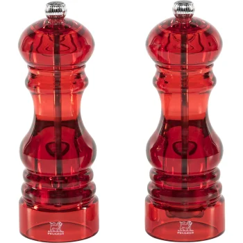 Peugeot Podium Salt and Pepper Mill Set 18 cm Duo, Acrylic, Red