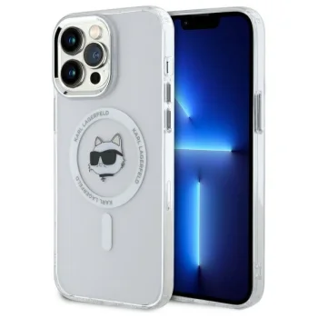Karl Lagerfeld iPhone 14 Pro Max vāciņš IML Metal Choupette Head MagSafe, balts