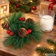 Decorative Glass Candle Set with Festive Wreath, 2 pcs