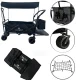 LUARO Folding Transport Wagon Cart with Canopy and Net, 120L, Black