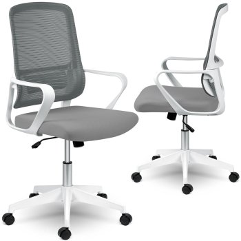 Ergonomisks biroja krēsls Sofotel Wizo ar tīkla atzveltni, pelēkbalts