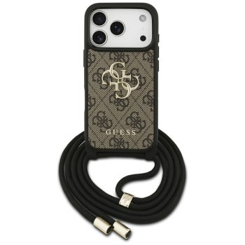 Guess 4G Big Logo Cord Stap Crossbody Phone Case Cover iPhone 17 Pro - Brown