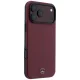 Mercedes Leather Semi Wrap Iconic Line MagSafe vāciņš priekš iPhone 18 Pro / 17 Pro, bordo
