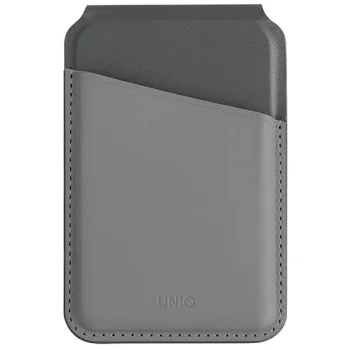 Магнитный RFID-кошелек Uniq Lyden DS с подставкой для телефона - серый и...