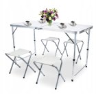 Foldable Garden Picnic Table with 4 Chairs