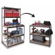 Humberg HR-855 Metal Shelving Unit / Workbench, 180x100x60 cm, Black