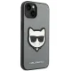 Karl Lagerfeld Choupette Head Patch vāciņš iPhone 14 Plus, sudraba