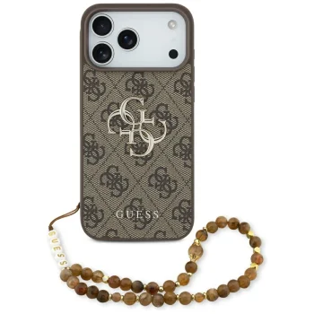 Чехол Guess 4G Strap 4G Classic Logo для iPhone 17 Pro Max — коричневый