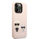 Чехол Karl Lagerfeld Silicone Karl & Choupette MagSafe для iPhone 14 Pro, светло-розовый