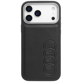 Audi TT sintētiskās ādas MagSafe maciņš iPhone 17 Pro - melns | Synthetic Leather Phone Case Cover Black