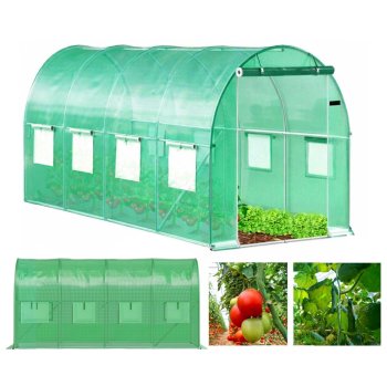 Polytunnel Greenhouse 6x3x2 m 18 m² Metal Frame UV Foil