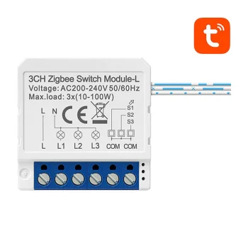 Viedais slēdža modulis ZigBee Avatto LZWSM16-W3, 3 kanāli, bez nulles vada