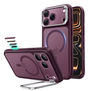 Чехол ESR Classic Hybrid Kickstand MagSafe для iPhone 18 Pro Max / 17 Pro Max, бордовый матовый