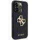 Guess ādas perforēts 4G spīdīgs futrālis ar logotipu iPhone 15 Pro Max - Melns | Leather Perforated Glitter Logo...