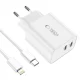 Сетевое зарядное устройство Tech-Protect C35W 2x USB-C PD 35W и кабель USB-C -...