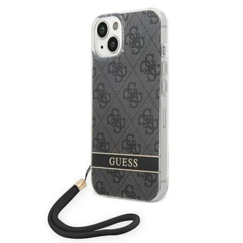 Guess 4G Print Strap vāciņš iPhone 14 Plus, melns