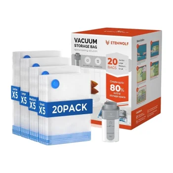 Bezvadu vakuuma sūknis Etenwolf VB03 ar 20 vakuuma maisiem, 1500 mAh