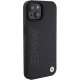 BMW iPhone 15 Plus vāciņš Leather Hot Stamp, melns