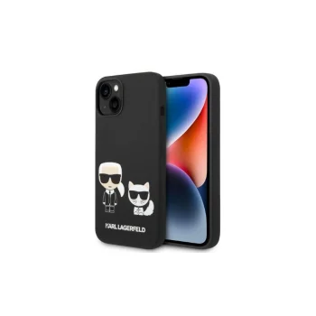 Apple iPhone 14 Pro Max 6.7'' Karl Lagerfeld Liquid Silicone Karl&Choupette Magsafe Case Cover (KLHMP14XSSKCK), Black |...