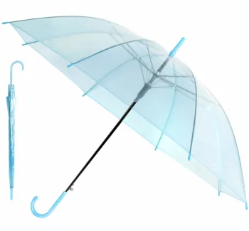 Caurspīdīgs zils lietussargs | Transparent blue umbrella
