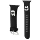 Karl Lagerfeld Apple Watch 42/44/45/49mm siksniņa 3D Rubber Karl&Choupette, melna