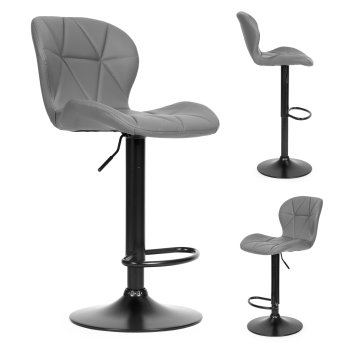 ModernHome Swivel Bar Stool with Adjustable Height and Footrest for Kitchen Counter, Gray