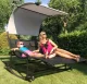Двухместный садовый шезлонг-качалка с навесом MultiGarden PL301, серый