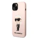 Karl Lagerfeld Silikona vāciņš iPhone 14 Plus Ikonik MagSafe Rozā