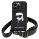Karl Lagerfeld iPhone 15 Pro Max vāciņš Crossbody Silicone Ikonik, melns