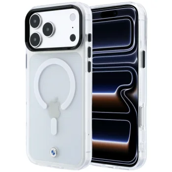 Чехол BMW Sign Frosted IML & Metal Logo MagSafe для iPhone 18 Pro Max / 17 Pro Max, прозрачный