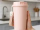 Кружка-мешалка термокружка с USB-C 350 мл Розовая