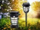 LED saules bateriju kempinga un dārza lampa ar kustības un krēslas sensoru, USB, melna