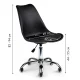 ModernHome PC-009 Office Chair with Cushion and Rubber Wheels, Black