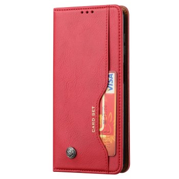 Samsung Galaxy A34 (SM-A346) PU Leather Wallet Book Case Cover, Red | Telefona Vāciņš Maciņš Apvalks Grāmatiņa